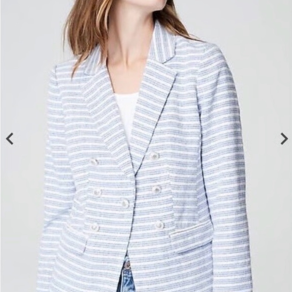 J. Jill Blue and White Striped Blazer